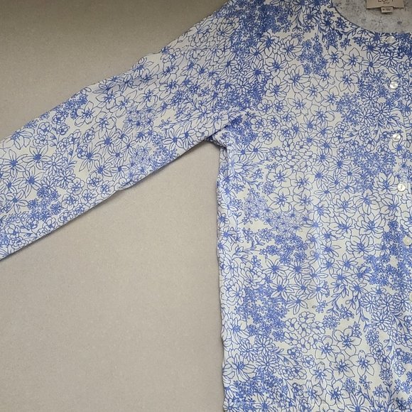 Blue & White Floral Cardigan, Loft - Picture 1 of 10